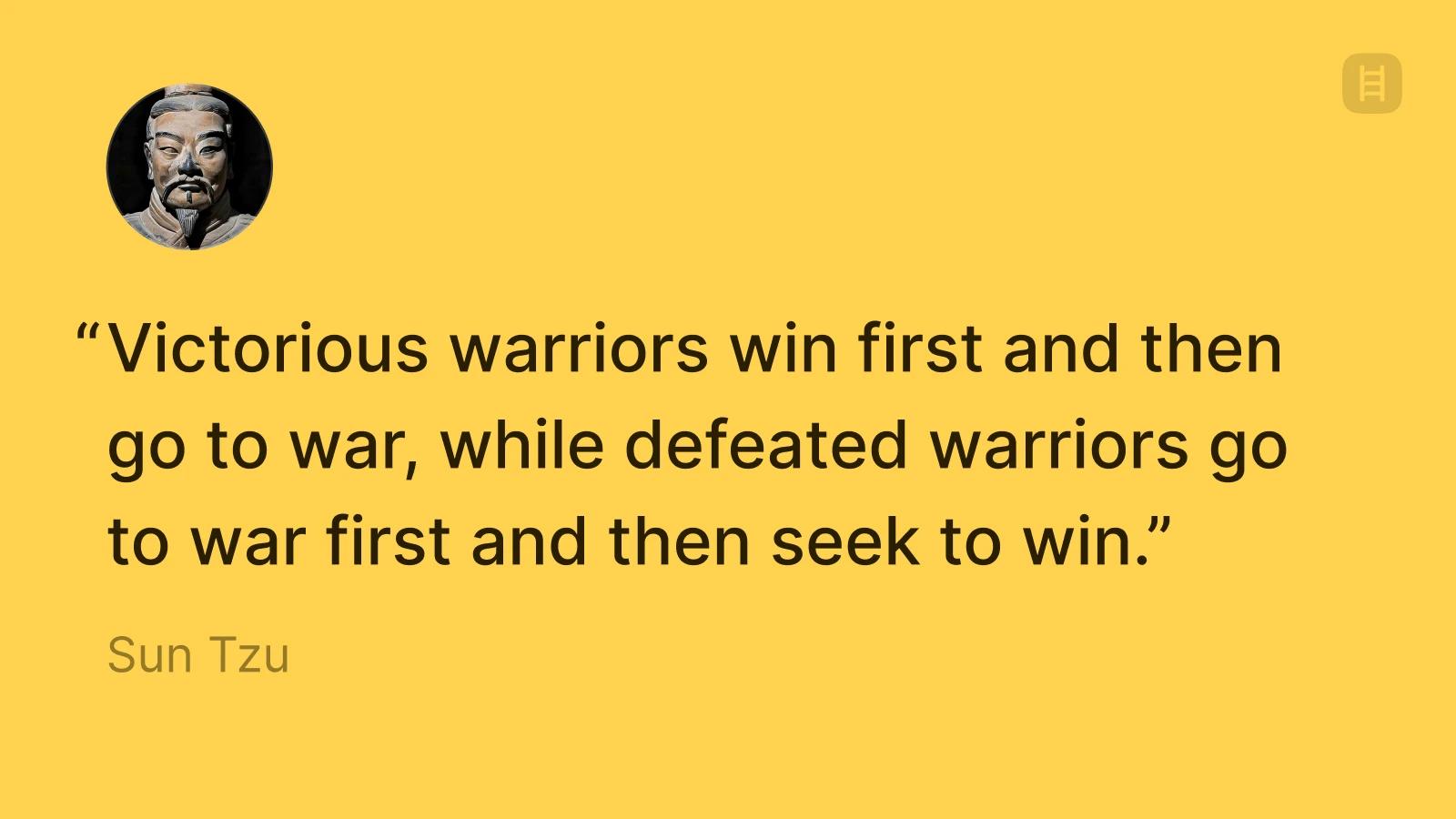 Sun Tzu victorious warriors quote